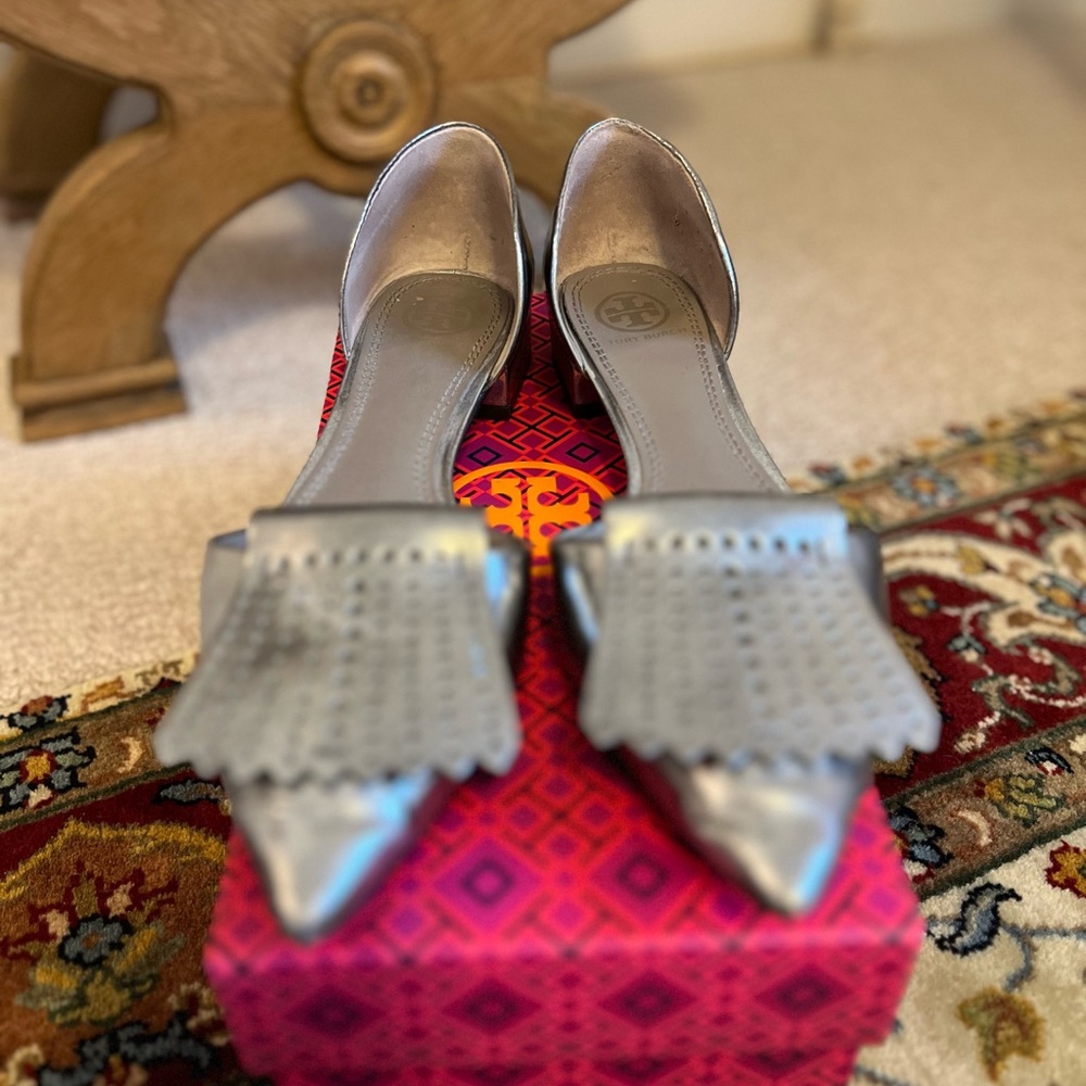 Tory Burch Silver Flats! - Picture 3 of 6